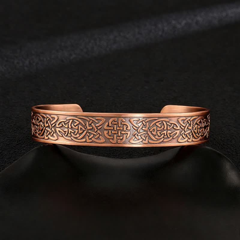 Bracelet magnétique ajustable en cuivre avec nœuds celtiques et motif Arbre de Vie - Style n° 12 - image 14