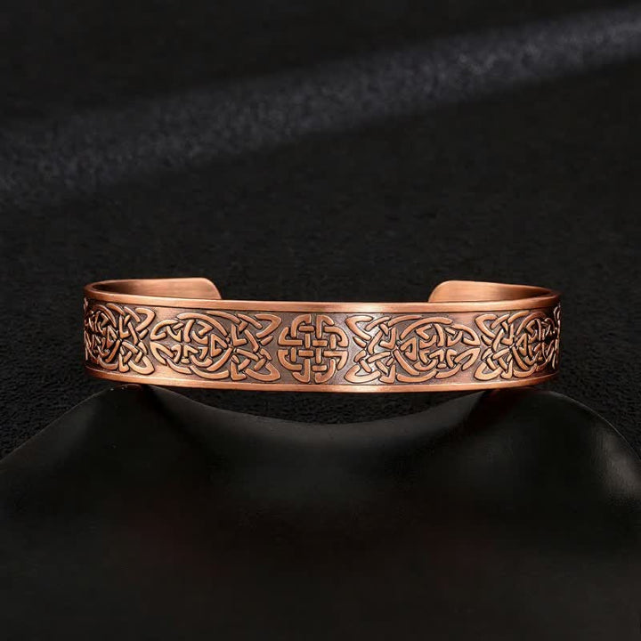 Bracelet magnétique ajustable en cuivre avec nœuds celtiques et motif Arbre de Vie - Style n° 12 - image 14