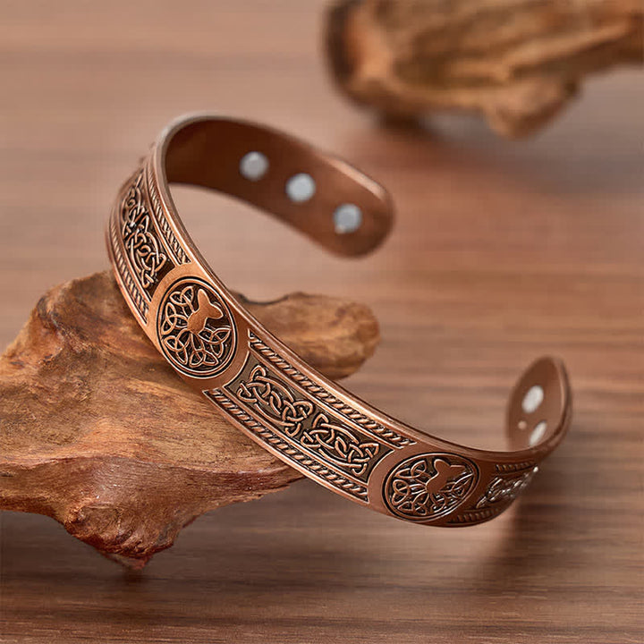 Ensemble bracelet et bague magnétiques sculptés de l'Arbre de Vie occidental - Bracelet - image 3