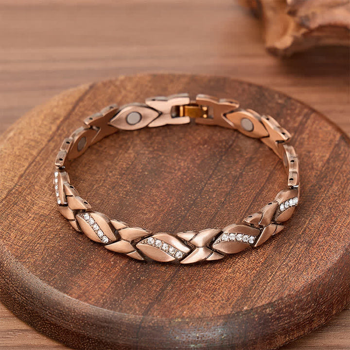 Bracelet à maillons magnétiques en cuivre et feuille de cristal avec outil de retrait de maillons - image 3