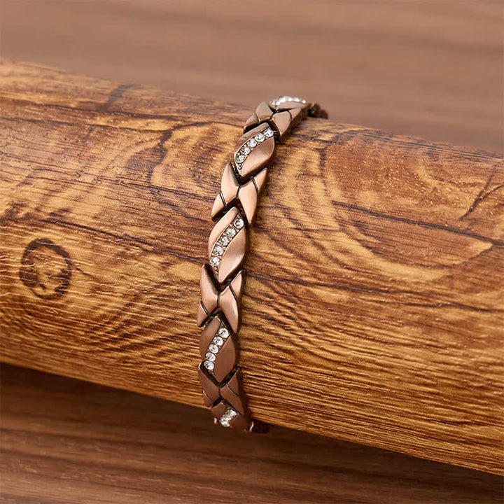 Bracelet à maillons magnétiques en cuivre et feuille de cristal avec outil de retrait de maillons - image 2