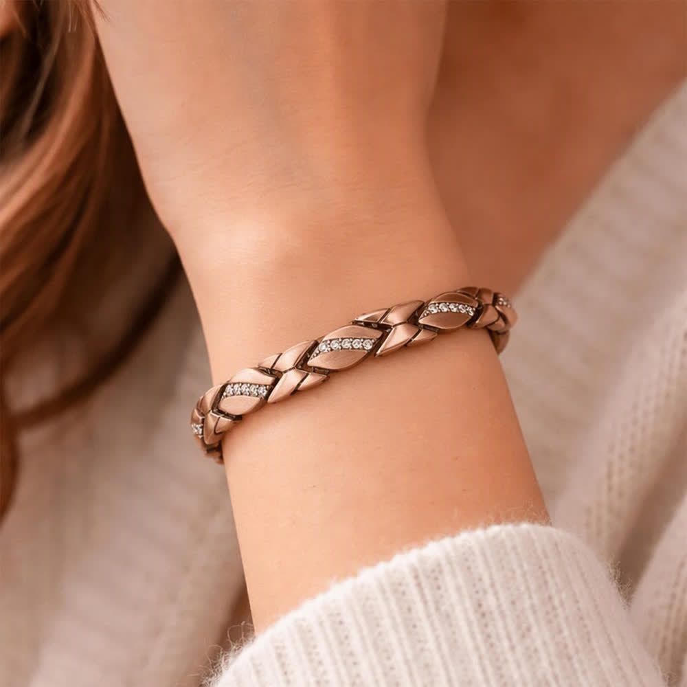 Bracelet à maillons magnétiques en cuivre et feuille de cristal avec outil de retrait de maillons - image 1