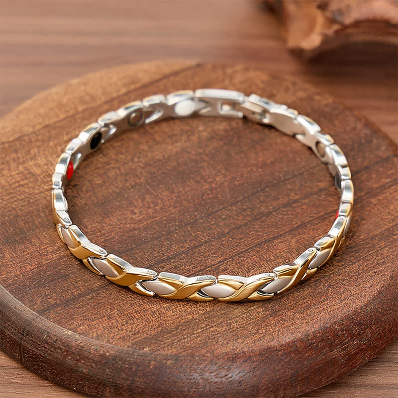Bracelet à maillons magnétiques au design puzzle moderne avec outil de retrait de maillons - image 3