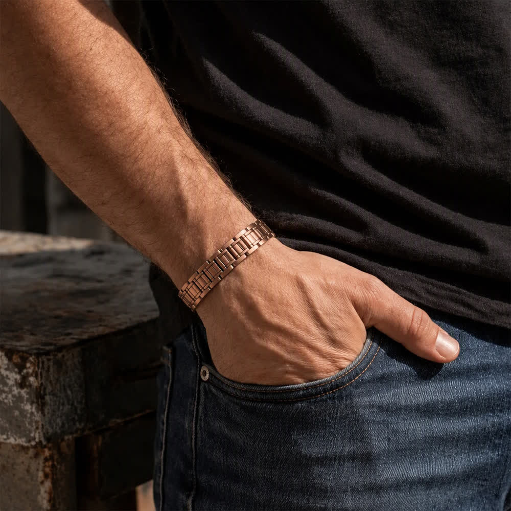 Bracelet vintage à chaîne magnétique Business Wide avec outil de retrait de maillons - image 1