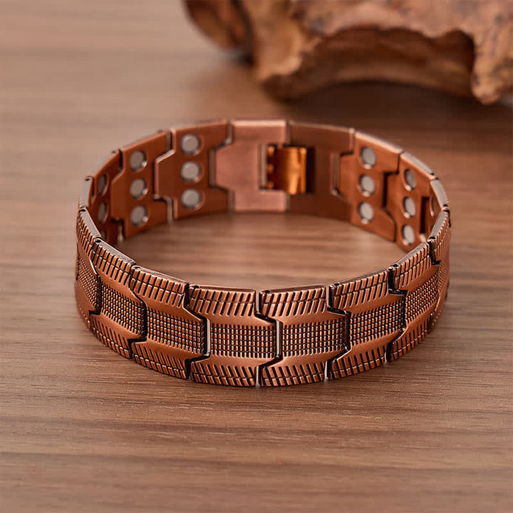 Bracelet vintage à maillons magnétiques à motif flèche avec outil de retrait de maillons - Bronze rouge - image 0