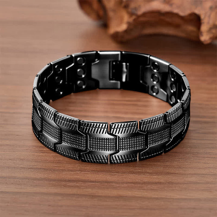 Bracelet vintage à maillons magnétiques à motif flèche avec outil de retrait de maillons - Noir - image 6