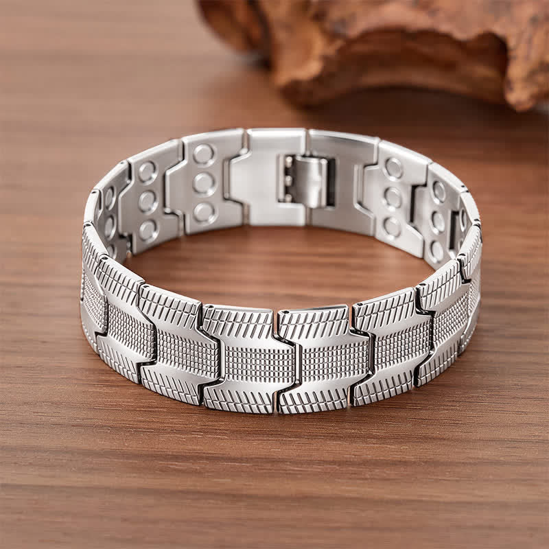 Bracelet vintage à maillons magnétiques à motif flèche avec outil de retrait de maillons - Argent - image 5
