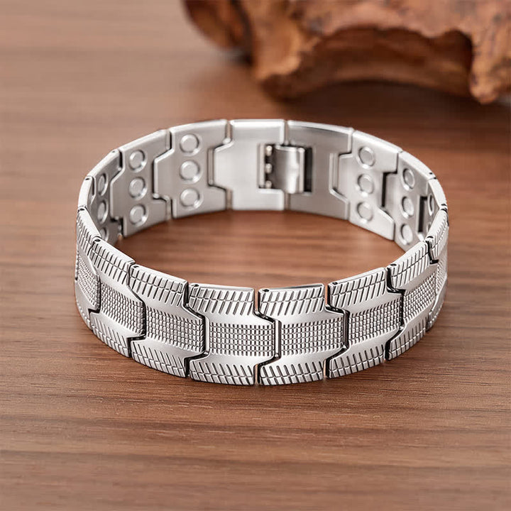 Bracelet vintage à maillons magnétiques à motif flèche avec outil de retrait de maillons - Argent - image 5