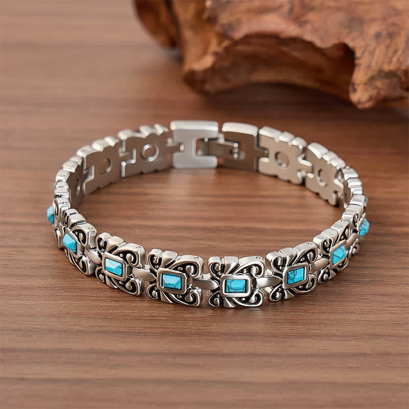 Bracelet magnétique turquoise papillon avec outil de retrait de maillons - Argent - image 0