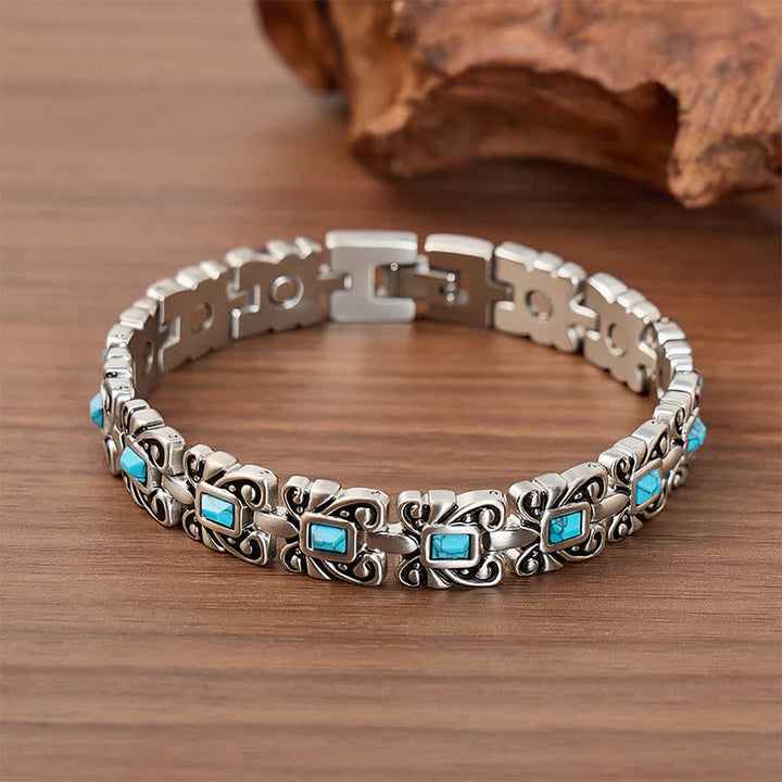 Bracelet magnétique turquoise papillon avec outil de retrait de maillons - Argent - image 0
