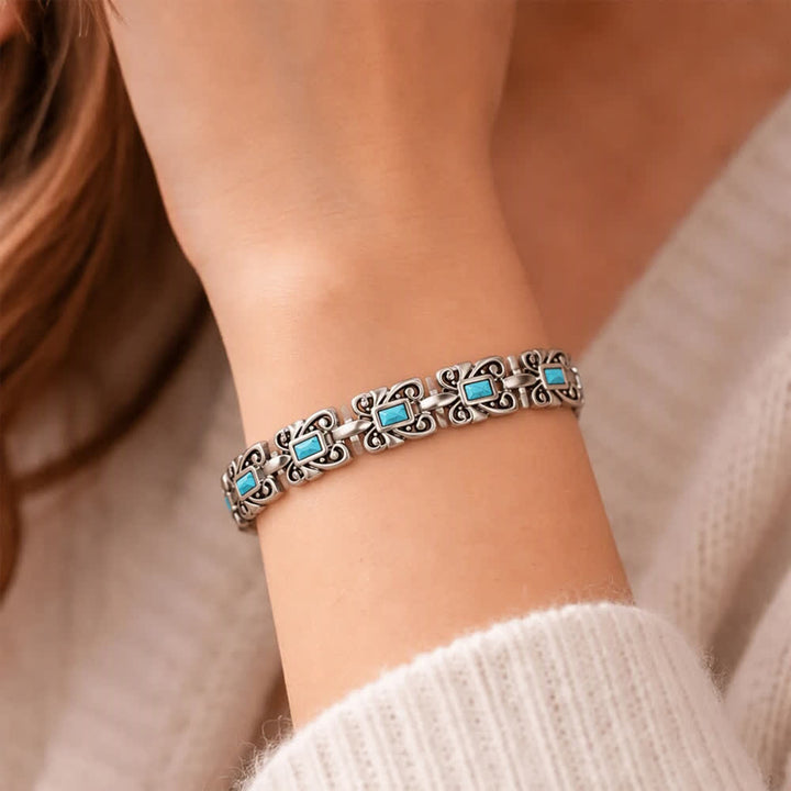 Bracelet magnétique turquoise papillon avec outil de retrait de maillons - image 1