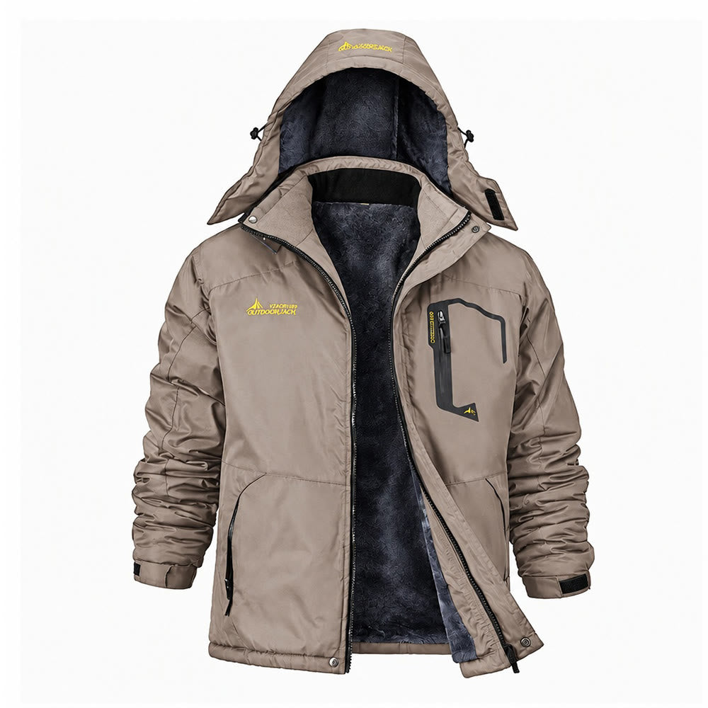 Veste d'hiver doublée polaire pour homme - Kaki - 6XL - Mâle - image 5