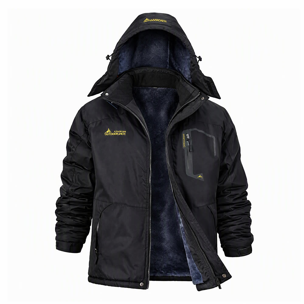 Veste d'hiver doublée polaire pour homme - Noir - 6XL - Mâle - image 2