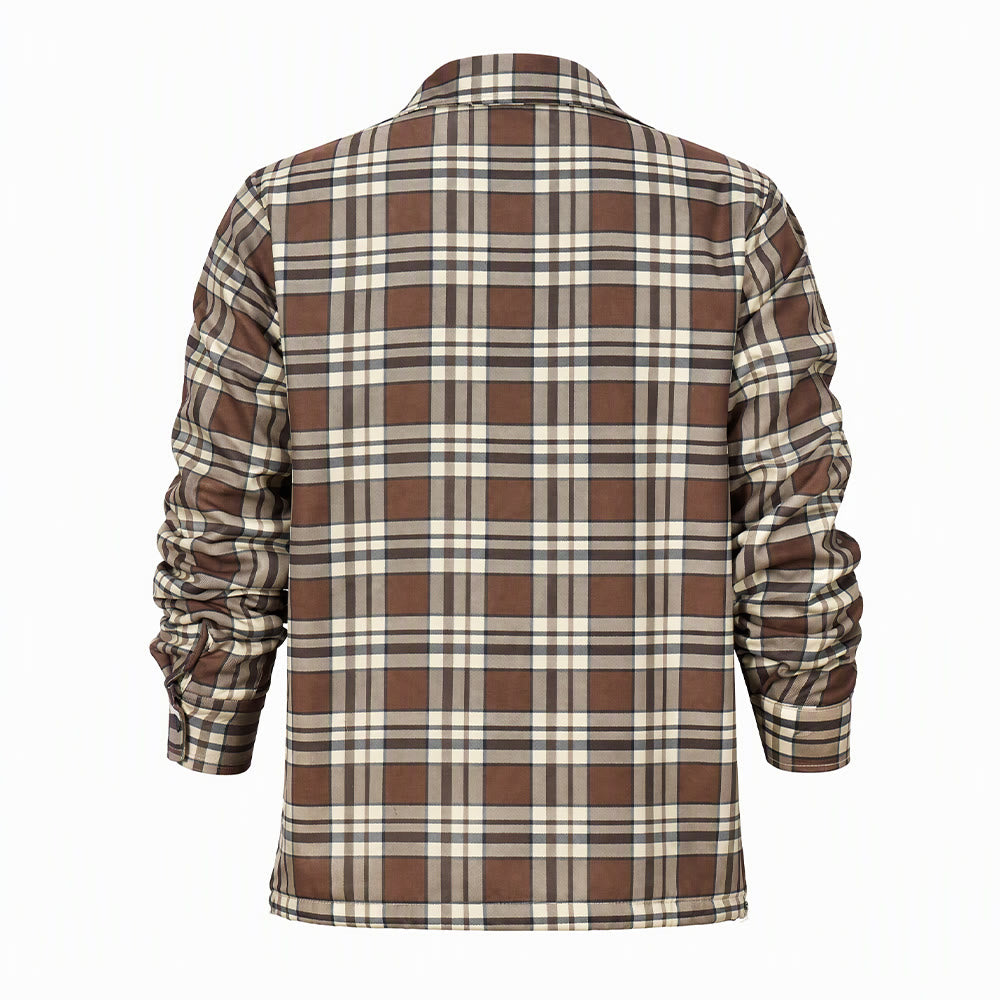Veste-chemise à carreaux pour homme doublée en polaire - image 14