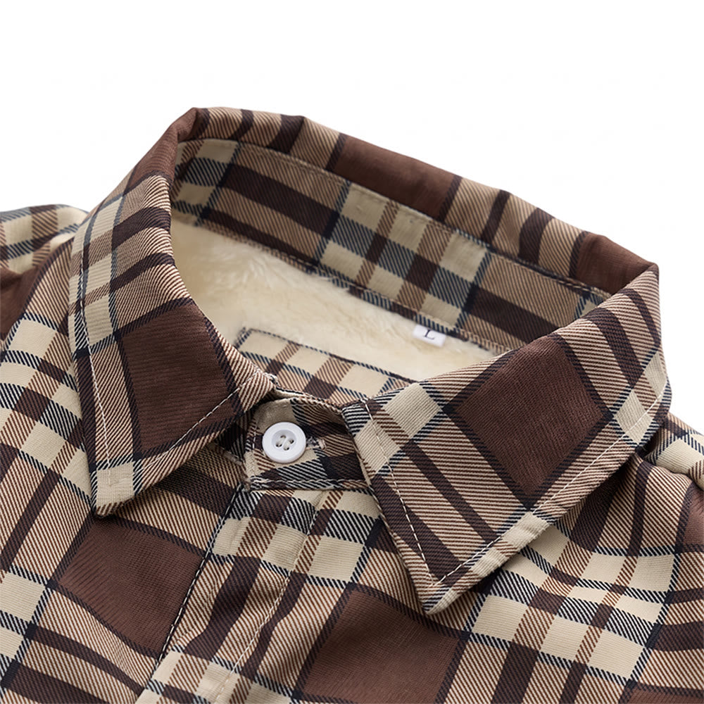Veste-chemise à carreaux pour homme doublée en polaire - image 10