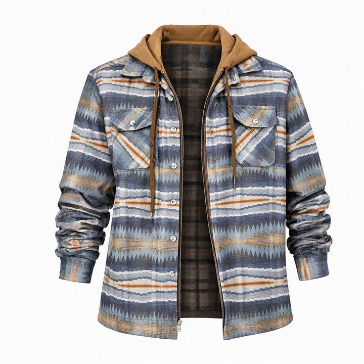 Veste-chemise matelassée à carreaux avec capuche pour homme - Style n° 7 - 4XL - image 8