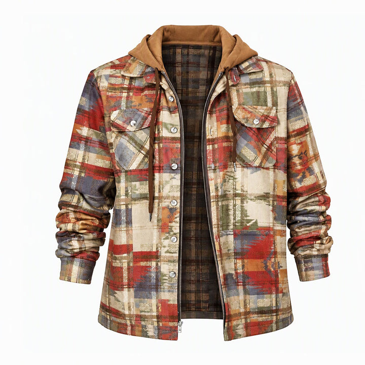 Veste-chemise matelassée à carreaux avec capuche pour homme - Style n° 6 - 4XL - image 6