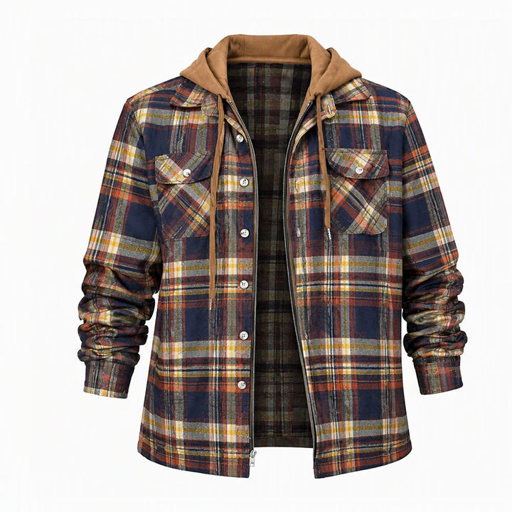 Veste-chemise matelassée à carreaux avec capuche pour homme - Style n° 10 - 4XL - image 10
