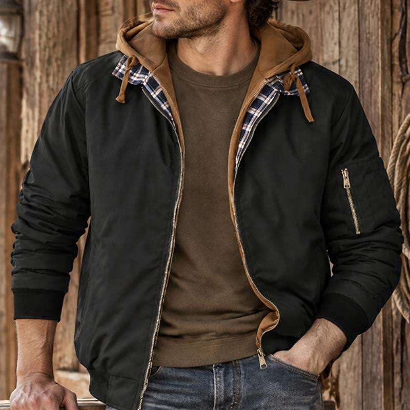 Manteau matelassé décontracté à blocs de couleur pour hommes - image 0