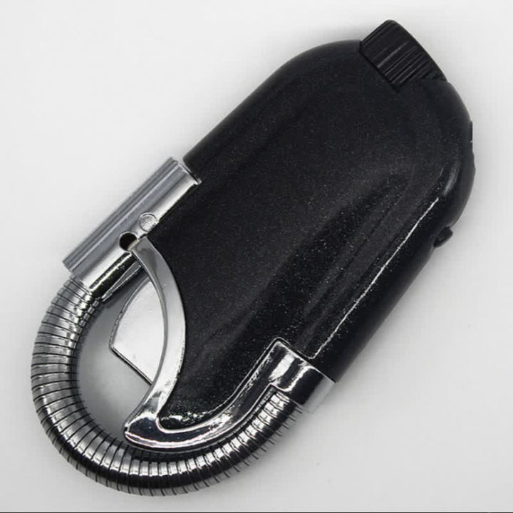 Briquet à butane rechargeable avec col de cygne flexible à 360° et lampe torche intégrée - Noir - image 4