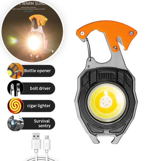Briquet électrique multifonction 6 en 1 avec porte-clés et lampe de travail rechargeable - image 1