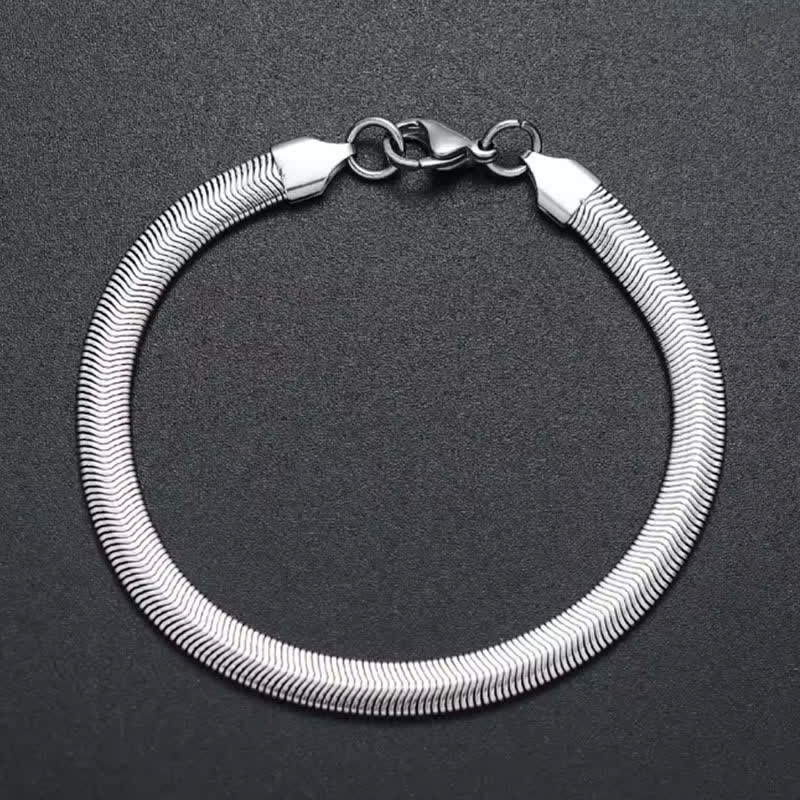 Bracelet/Collier à maille serpent plate en chevrons - Argent - Bracelet - image 4