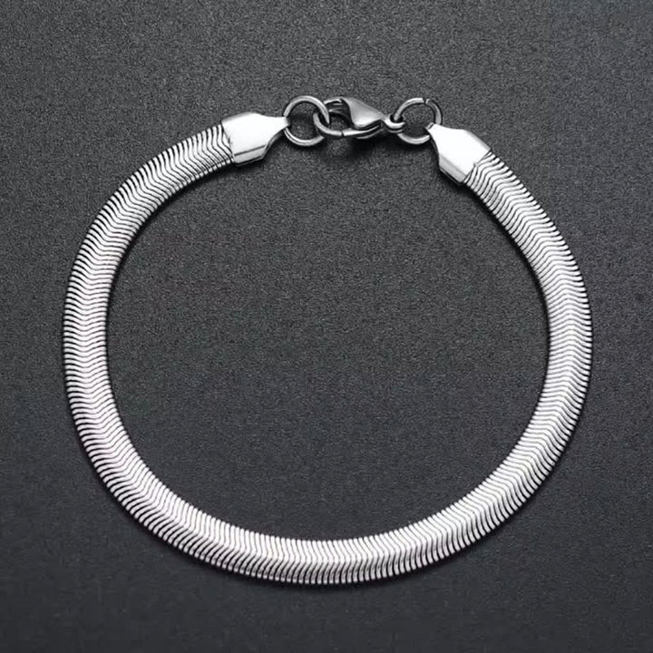 Bracelet/Collier à maille serpent plate en chevrons - Argent - Bracelet - image 4