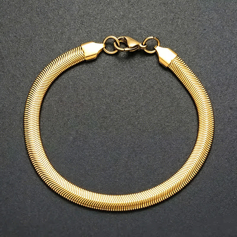 Bracelet/Collier à maille serpent plate en chevrons - Or - Bracelet - image 7