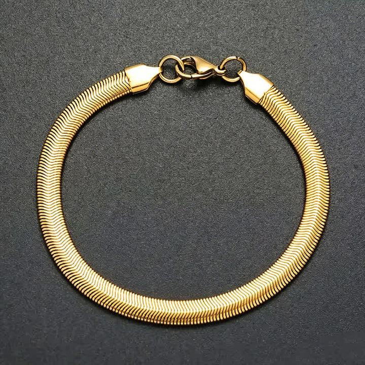 Bracelet/Collier à maille serpent plate en chevrons - Or - Bracelet - image 7