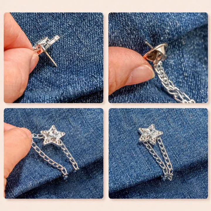 1 paire de pinces à ourlet de jean réglables à chaîne, clips pour bas de pantalon - image 4