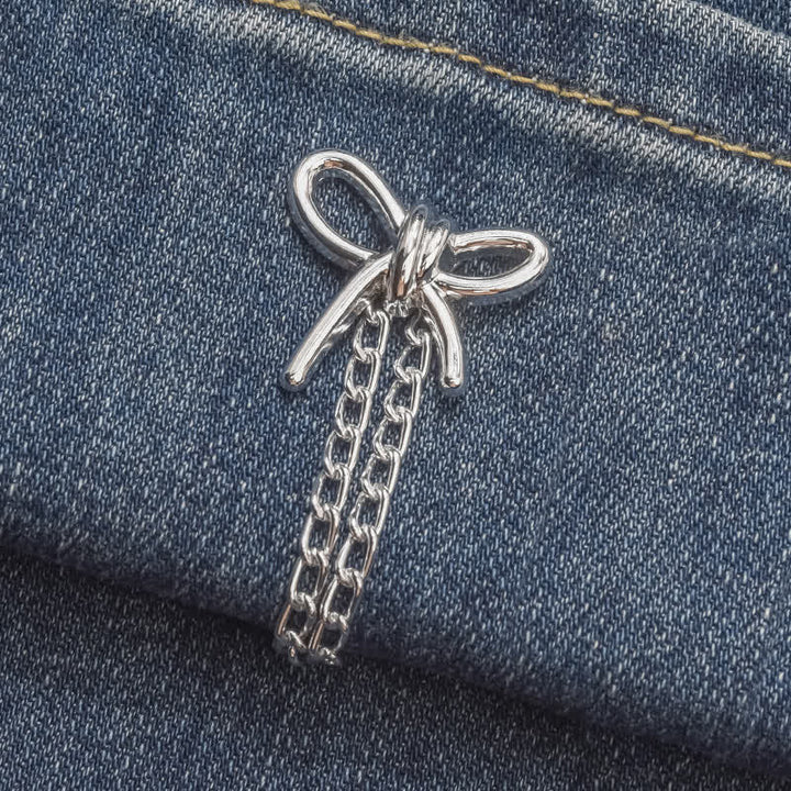1 paire de pinces à ourlet de jean réglables à chaîne, clips pour bas de pantalon - nœud papillon - image 10