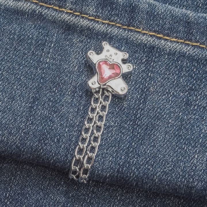 1 paire de pinces à ourlet de jean réglables à chaîne, clips pour bas de pantalon - Ours - image 11
