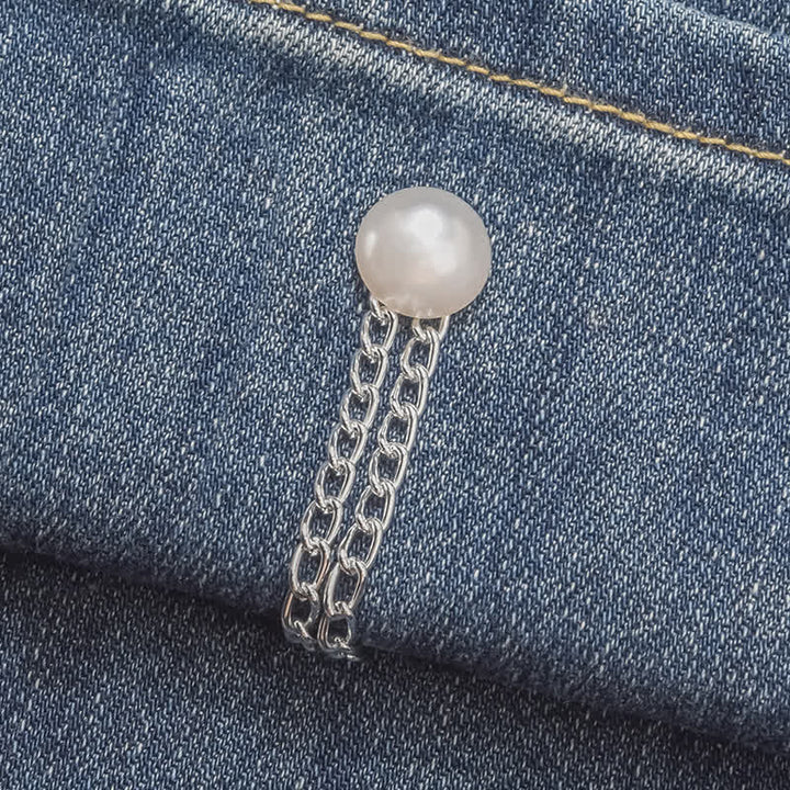 1 paire de pinces à ourlet de jean réglables à chaîne, clips pour bas de pantalon - Perle - image 8