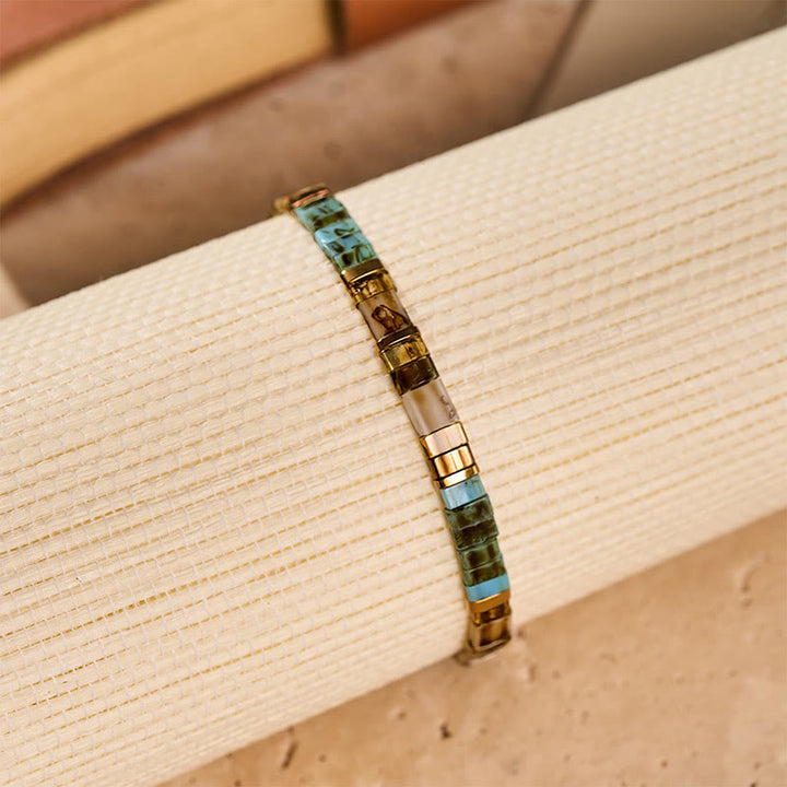 Bracelet vintage en perles Tila, style côtier - image 6