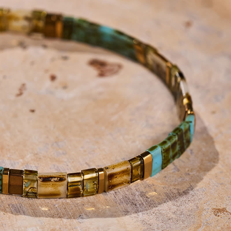 Bracelet vintage en perles Tila, style côtier - image 4