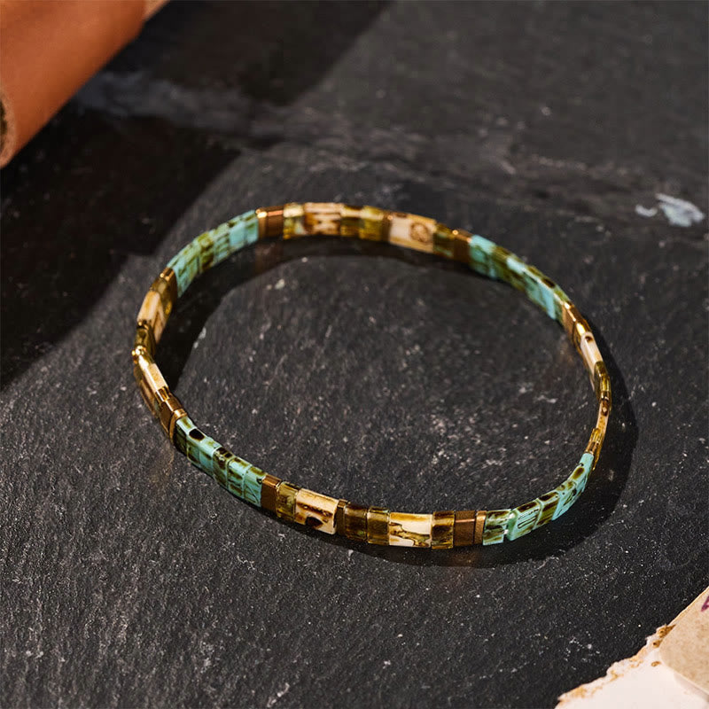 Bracelet vintage en perles Tila, style côtier - image 0