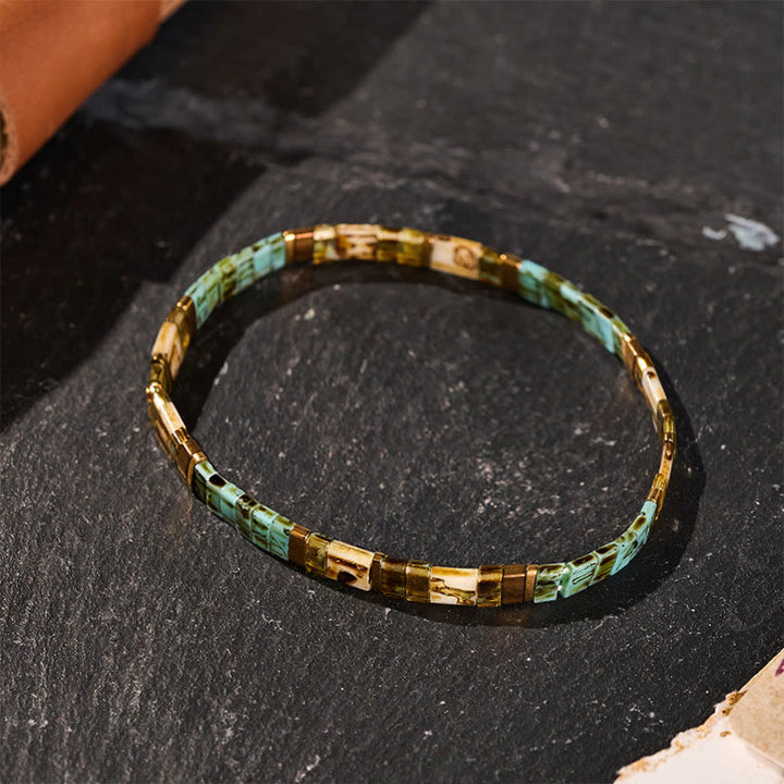 Bracelet vintage en perles Tila, style côtier - image 0