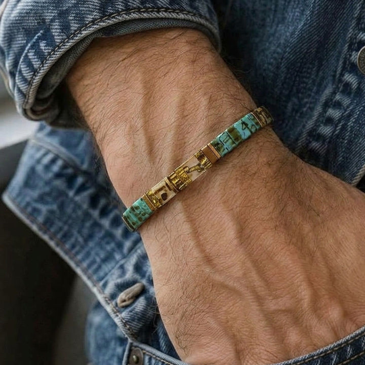 Bracelet vintage en perles Tila, style côtier - image 1