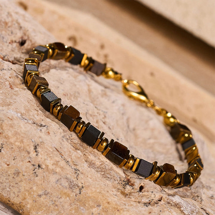 Bracelet de richesse Fortune en perles carrées de pierres précieuses naturelles - image 11