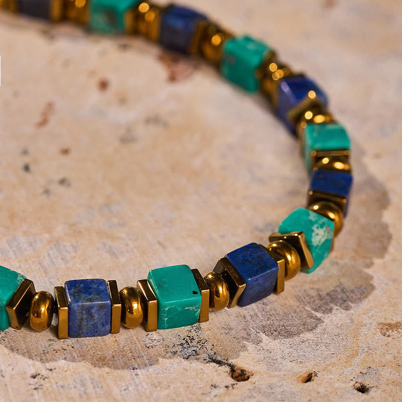 Bracelet de richesse Fortune en perles carrées de pierres précieuses naturelles - image 16