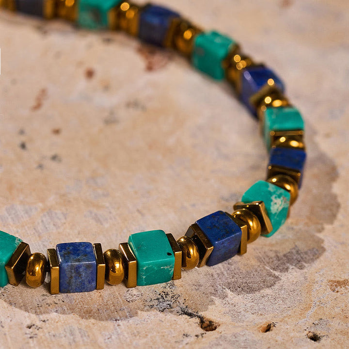 Bracelet de richesse Fortune en perles carrées de pierres précieuses naturelles - image 16