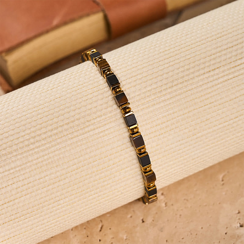 Bracelet de richesse Fortune en perles carrées de pierres précieuses naturelles - image 13