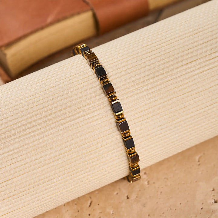 Bracelet de richesse Fortune en perles carrées de pierres précieuses naturelles - image 13