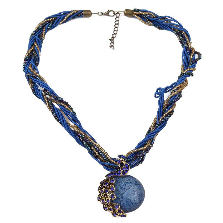 Collier bohème pour femme, tissé à la main, orné de perles et de pierres bleues - Bleu marine - image 15
