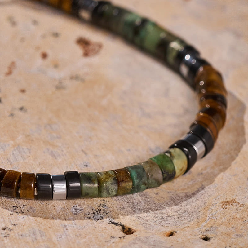 Bracelet ajustable minimaliste géométrique à perles cylindriques - image 4