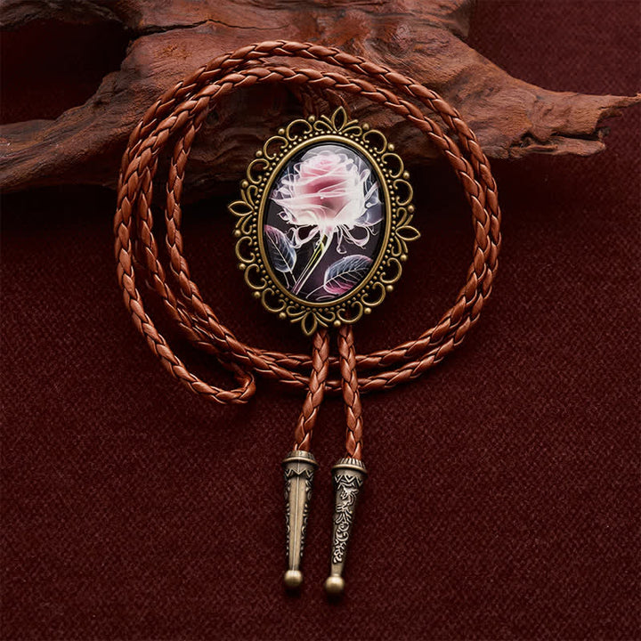 Cravate bolo lumineuse rose éthérée vintage style western - Rose rose - image 0