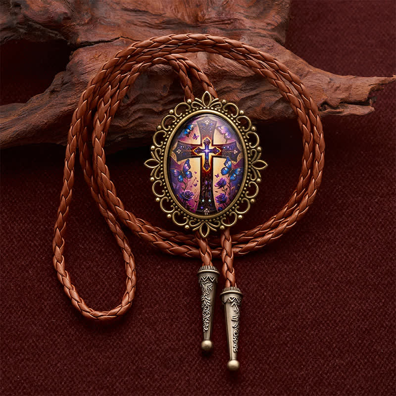 Foi qui brille Croix papillon Bolo lumineux occidental - Croix papillon - image 0