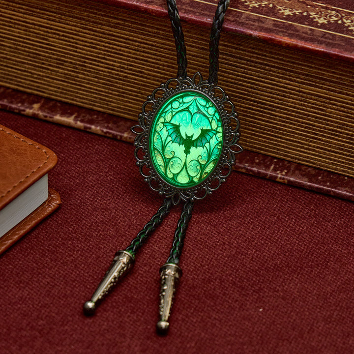 Cravate bolo lumineuse gothique en forme de chauve-souris, fenêtre cathédrale - image 1
