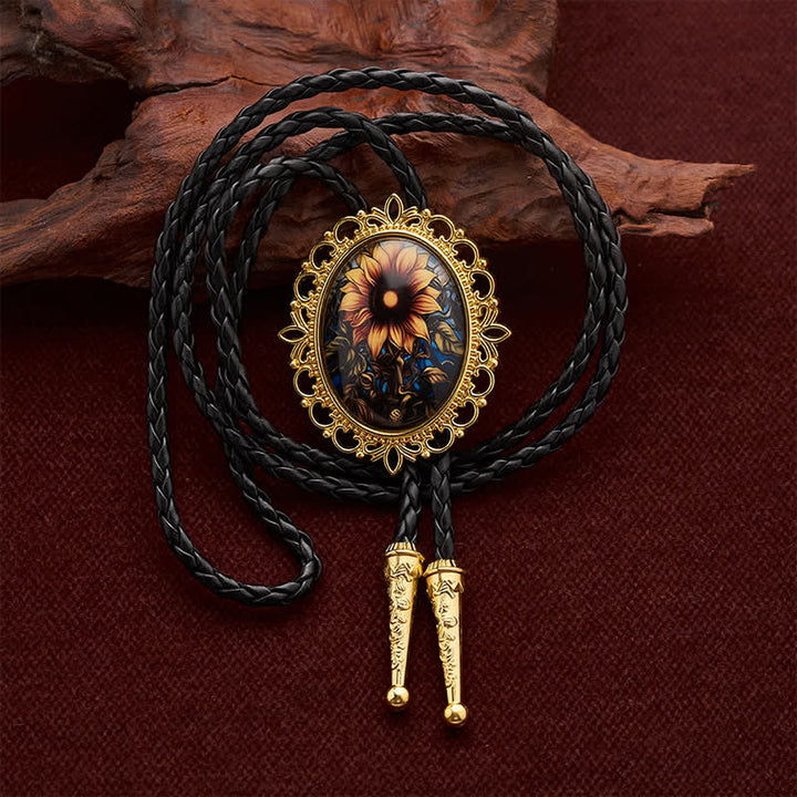 Pendentif floral occidental tournesol doré, cravate bolo lumineuse - Tournesol - image 0