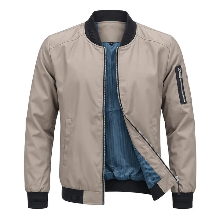 Veste bomber classique à col montant pour homme - Kaki - 5XL - image 3